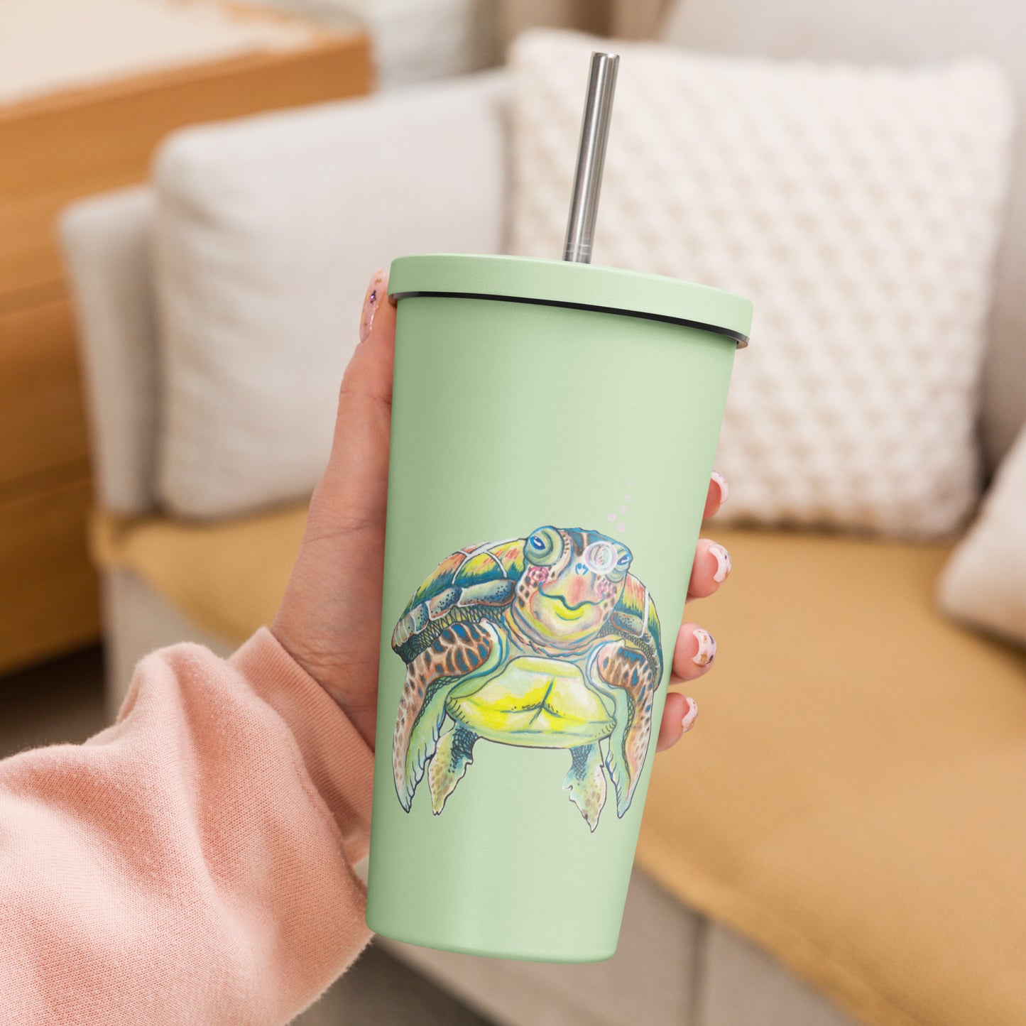 Wave Wanderer Insulated tumbler with a straw