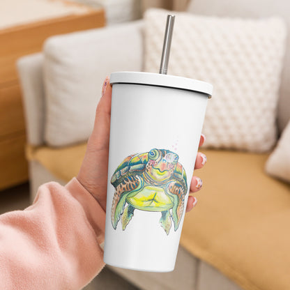 Wave Wanderer Insulated tumbler with a straw